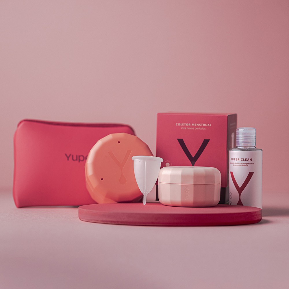 Coletor Menstrual Yuper + Esterilizador, Yuper Clean e Necessaire