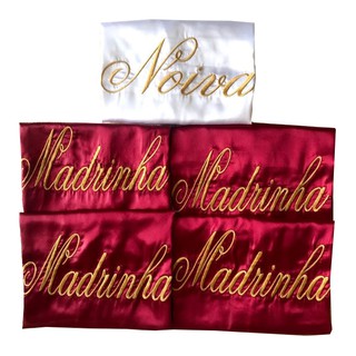 kit com 5 unidades de Robe para casamento Hobie Noiva Mãe Roupão de Cetim