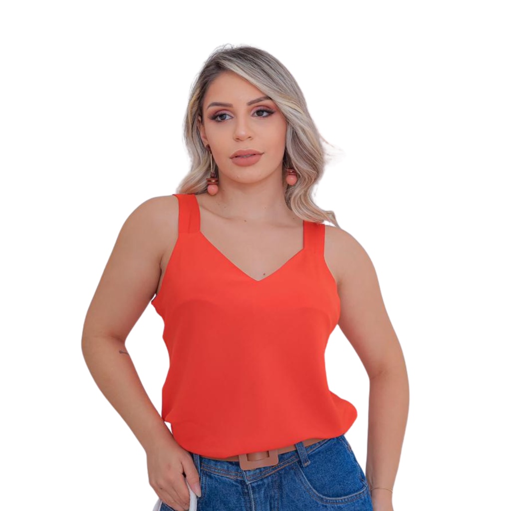 Regata Feminina Alça larga Viscose Moda Verão