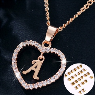 A Z Carta Nome Colares & Pendant Para Mulheres Girl Fashion Longo Coração Cadeia Cubic Zirconia Jóias DIY Presentes