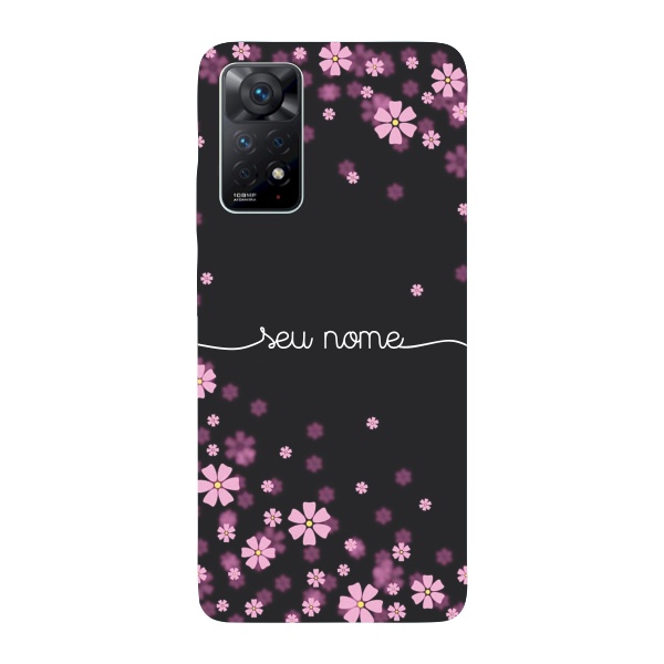 Capinha para Xiaomi Note 11 Pro 4G - 5G Anti Impacto Personalizada - Flores Lilás com nome em Oferta na Shopee