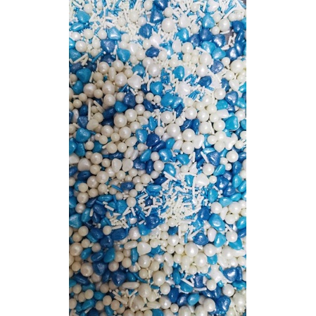 Sprinkles comestíveis de açúcar confeito 50gr céu azul em Oferta na Shopee