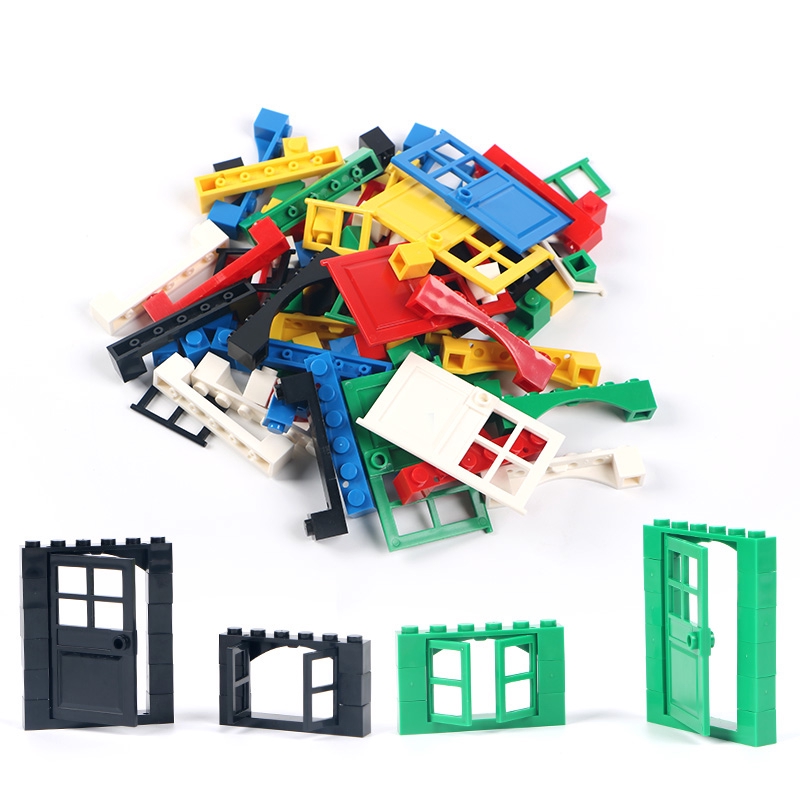 102pcs Porta Janela Tijolo Em Massa Casa DIY Blocos De Construção Compatilbe Com Bricks Brinquedos Cidade Arquiteto Para Crianças Educacional
