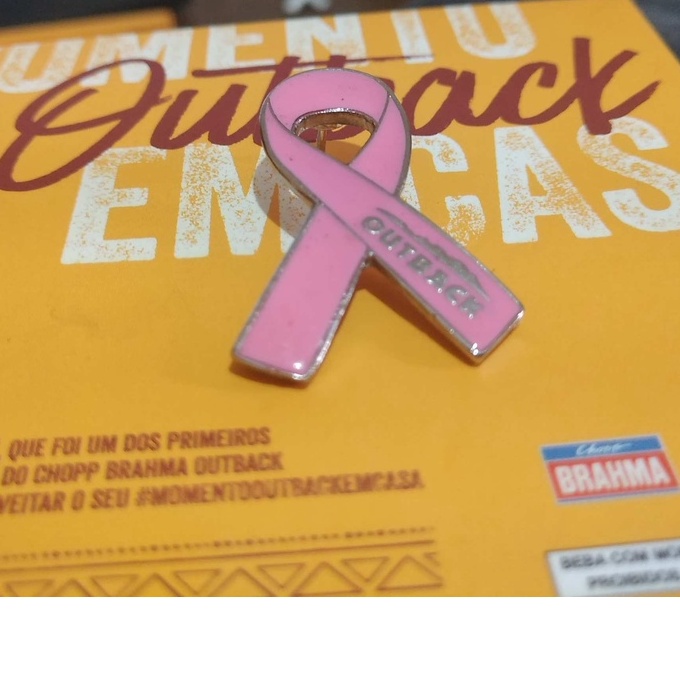 Pin Outback Steakhouse Laço Rosa Outubro Rosa