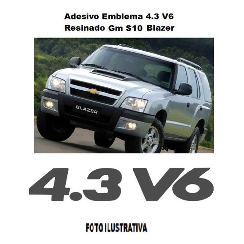Adesivo Emblema 4.3 V6 Resinado Chevrolet Gm S10 Blazer