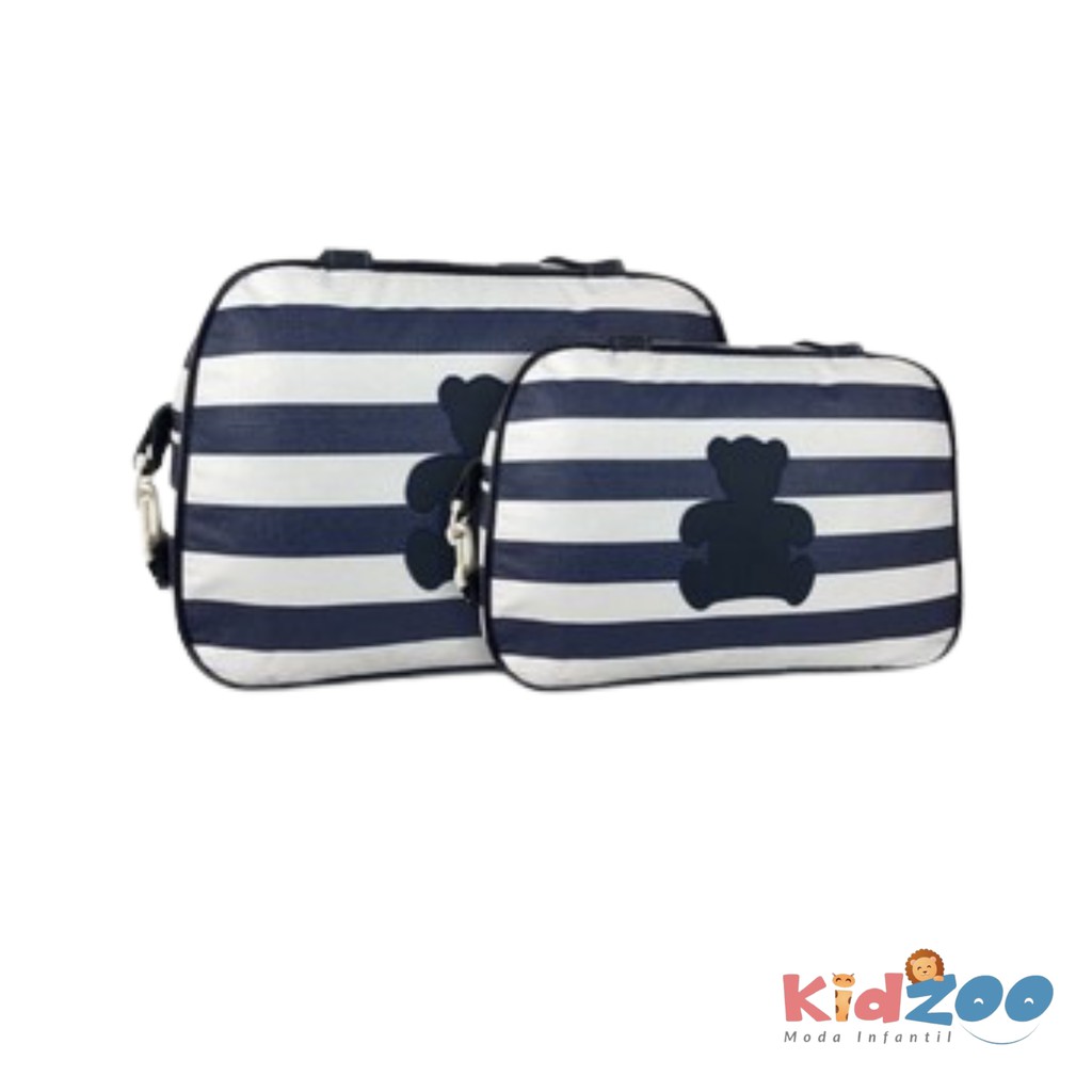 Kit Bolsa Maternidade/ Mala Maternidade 2 Peças - Ursinho - Azul
