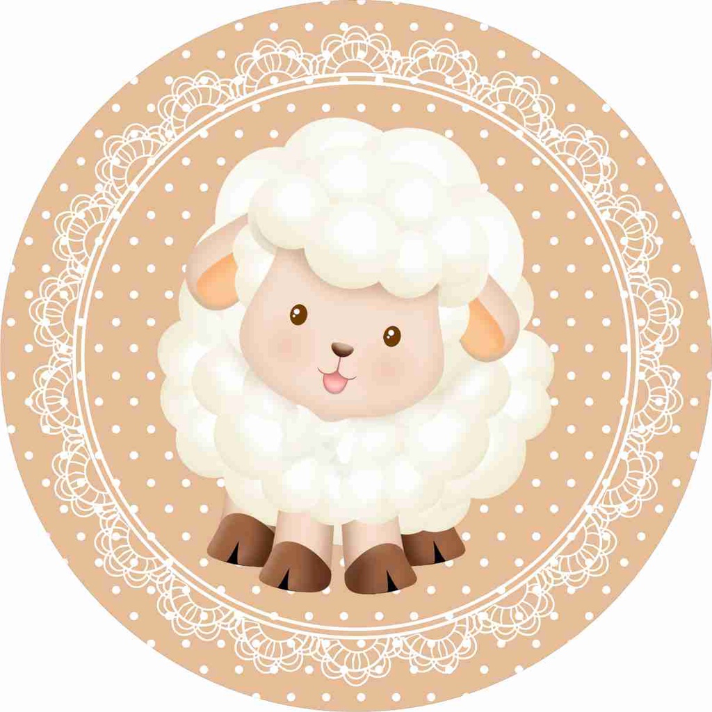 Painel Ovelinha 1,50x1,50 em tecido sublimado com elástico em Oferta na Shopee