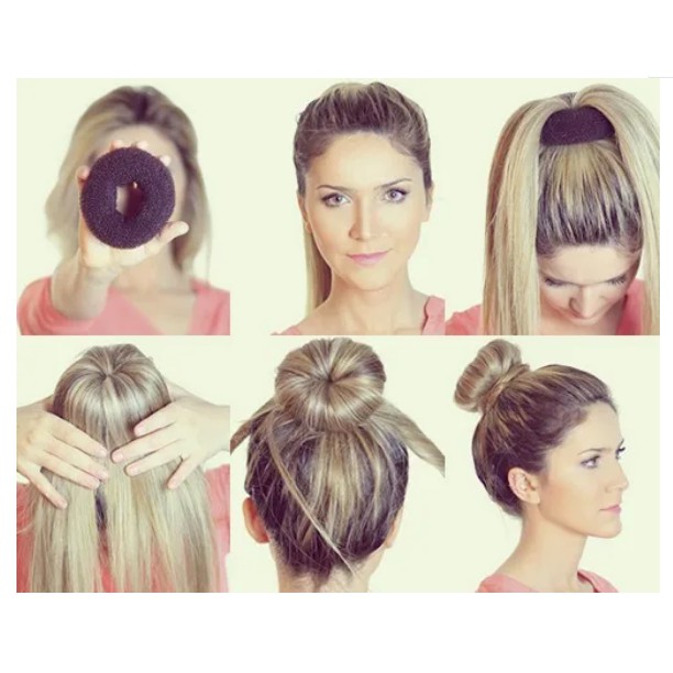 rabico coque/Acessório Para Penteados Rosquinha Donut Para Coque em Oferta na Shopee