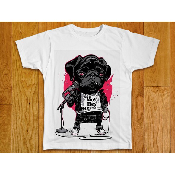 Camiseta Baby Look Pug Dog Cachorro Fofo Dog Cantor camisa femi animais pet