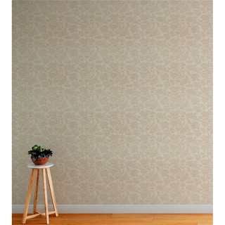 Papel de parede com fundo palha e detalhes em bege
