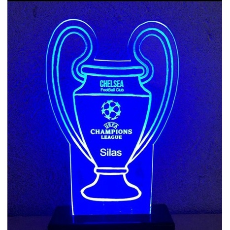 Luminária Acrílico Led, Troféu Champions League,personalizada