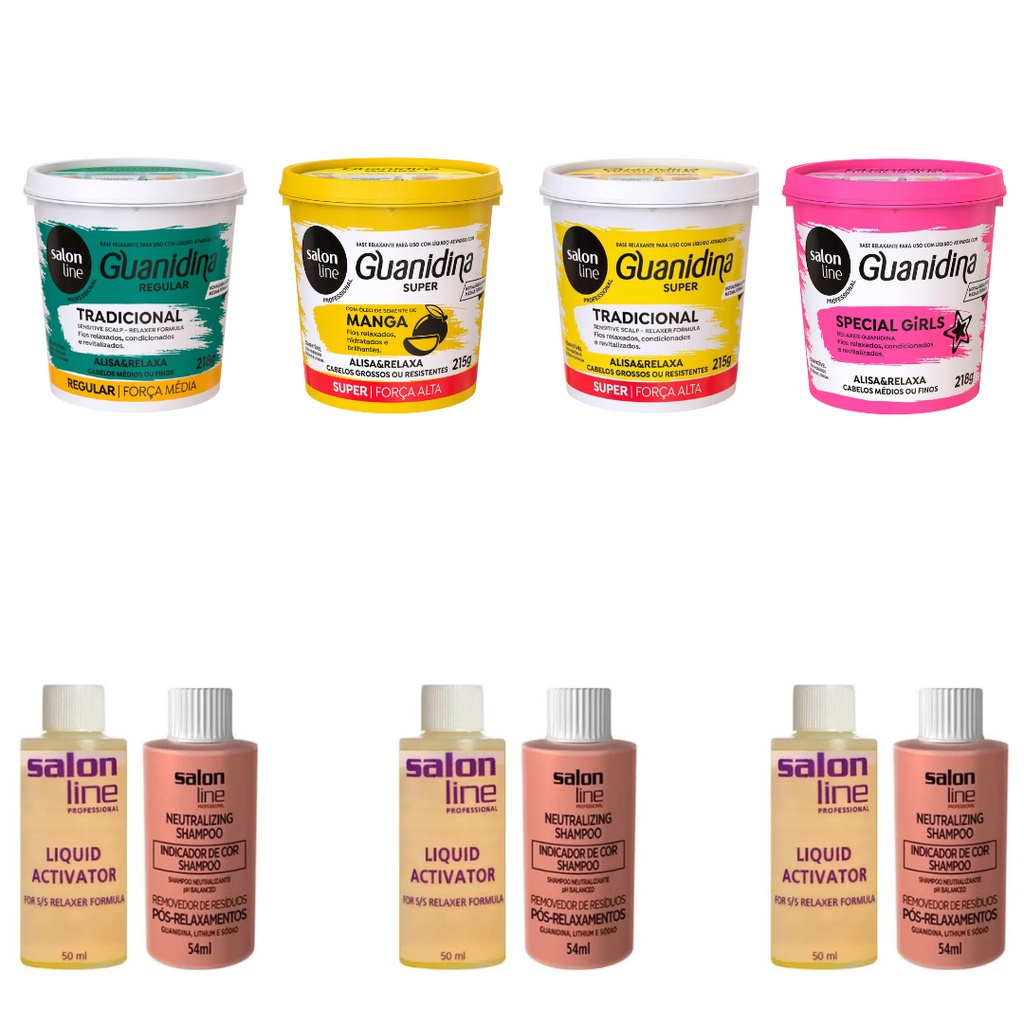 Creme Alisante e Relaxante Guanidina 215g Salon Line Alisa & Relaxa em Oferta na Shopee