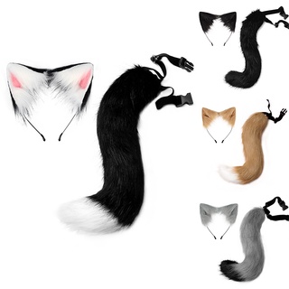 Imitação De Orelha De Raposa Peluda Gato Fita Pelúcia Ajustável Cosplay Traje De Carnaval De Halloween Para Festa De Dança Feminina