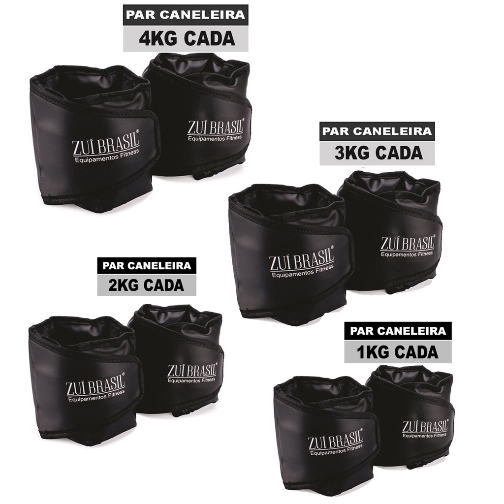 Kit Canaleiras Peso 1kg 2kg 3kg 4kg Tornozeleiras Profissional
