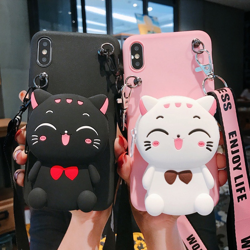Para Samsung S20 S21 S23 S24 FE S22 S25 S26 Plus Ultra A22 5G A35 A37 A36 A34 A53 Capa Macia Com Sorriso Gato Carteira