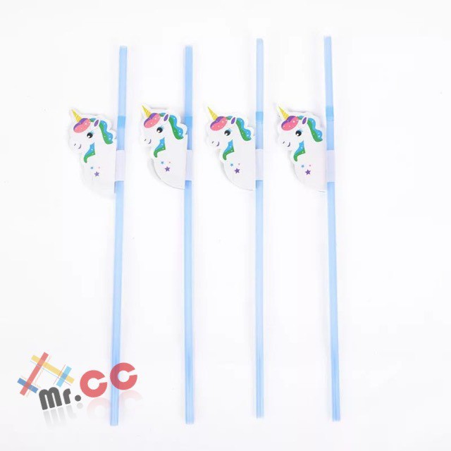 12 Canudos Dobrável Unicornio  OU FLAMINGO 3d Enfeite Drink Festa