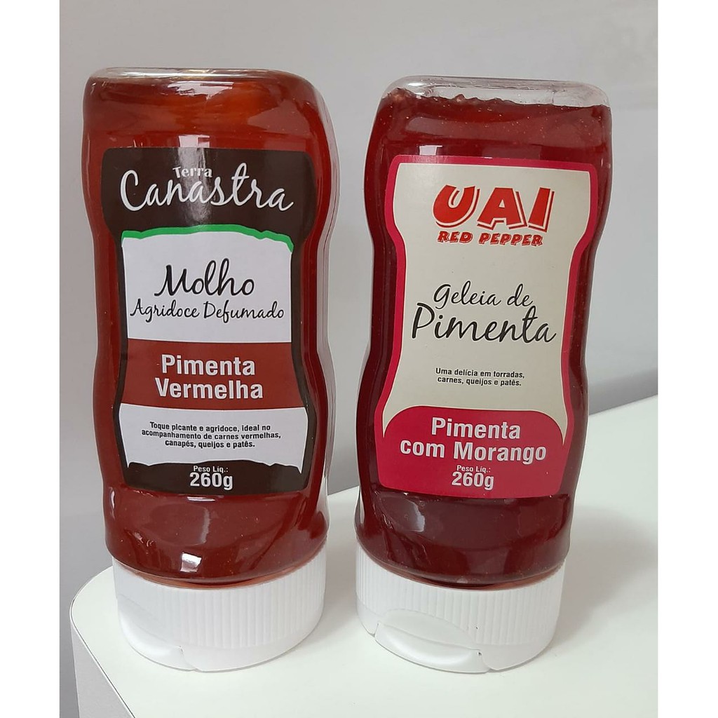 Geleia de Pimenta Morango + Geleia de Pimenta (MOLHO) Defumado 260g - UAI
