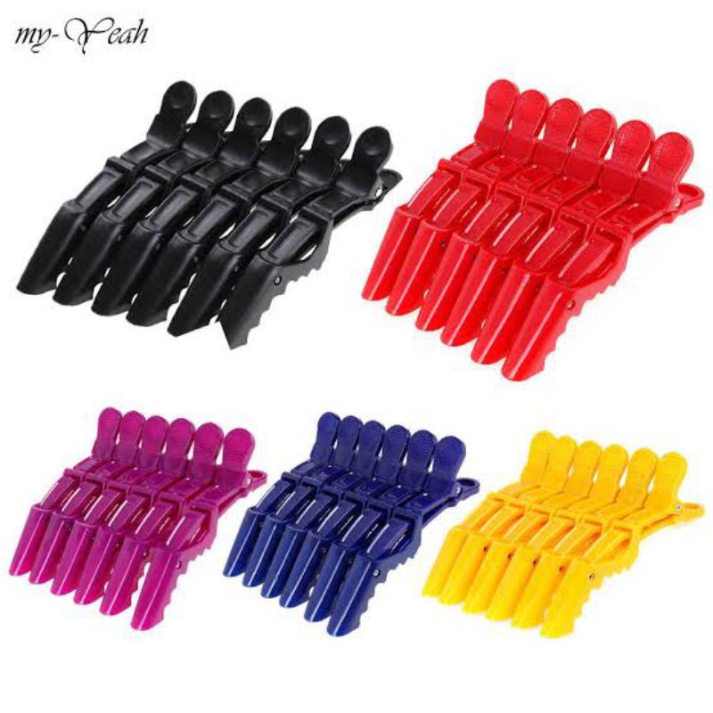 kit com 6 Clips Presilhas Prendedor De Cabelo Crocodilo 11cm em Oferta na Shopee