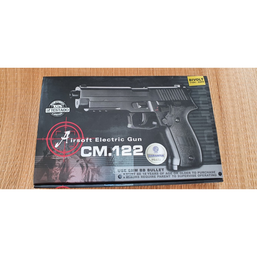 Pistola Airsoft Elétrica P226 Cm122 6.0 Full Metal Shopee Brasil