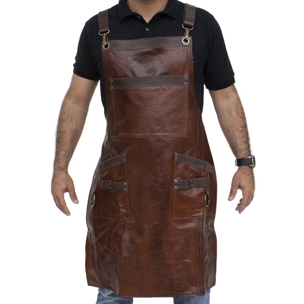 Avental Couro Premium Churrasqueiro Proteção
