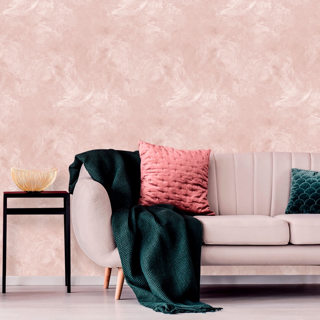 Kit 3 Rolos Papel de Parede Autocolante Cimento Queimado Rosé Decoração Quarto Sala - Home & Living