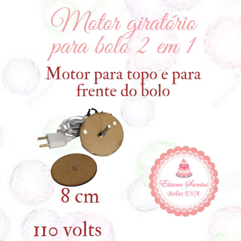 Motor giratório 2 em 1 para bolo fake, bolo Verdadeiro e outros artesanato 8 cm 110 ou 220 volts