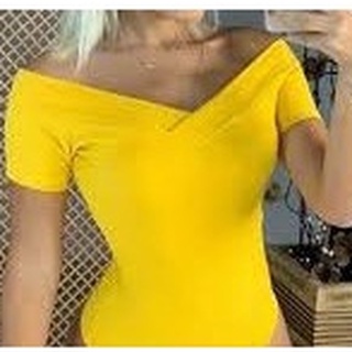 Kit 2 Body Canelado Feminino Ombro A Ombro Manguinha