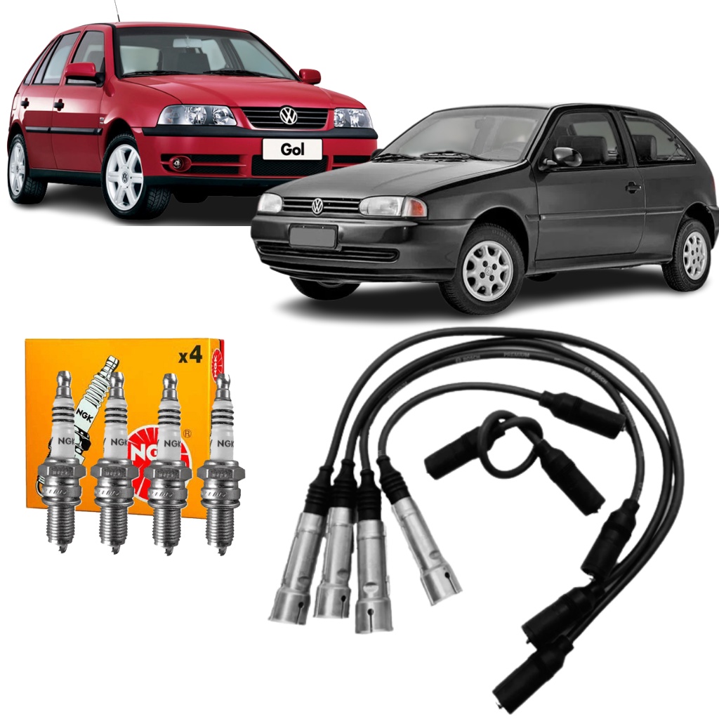 Jogo De Velas NGK E Cabos Gol G2 G3 Especial 1.0 8v Mi Motor At alcool ...