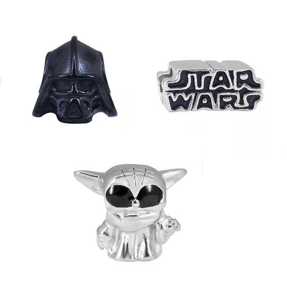 Berloques aço inoxidável 316L  Star Wars guerra nas estrelas baby yoda Dart vader berloque berloqueira charms pingente vivara pulseira da vida life pandora