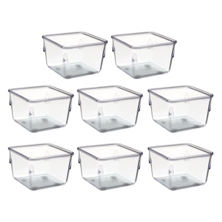 Kit 8 Organizadores Multiuso  para Gavetas,maquiagem  Armários, Geladeiras, Pote Acrílico Cristal acrimet 970 em Oferta na Shopee