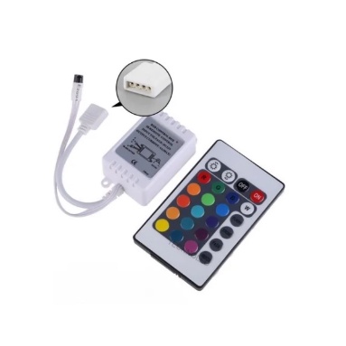 Controle 24 teclas e Controlador Central Fita Led Rgb Colorida 5050 ou 3528 ou 2835 4 vias