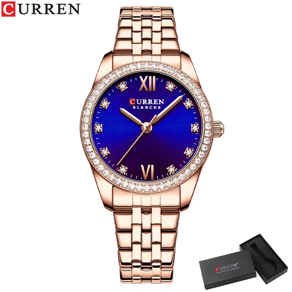 CURREN Relógio De Quartzo Esportivo Feminino Com Mostrador Pequeno Criativo De Aço Inoxidável À Prova D'água 9086 S
