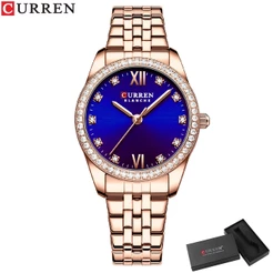 CURREN Relógio De Quartzo Esportivo Feminino Com Mostrador Pequeno Criativo De Aço Inoxidável À Prova D'água 9086 S