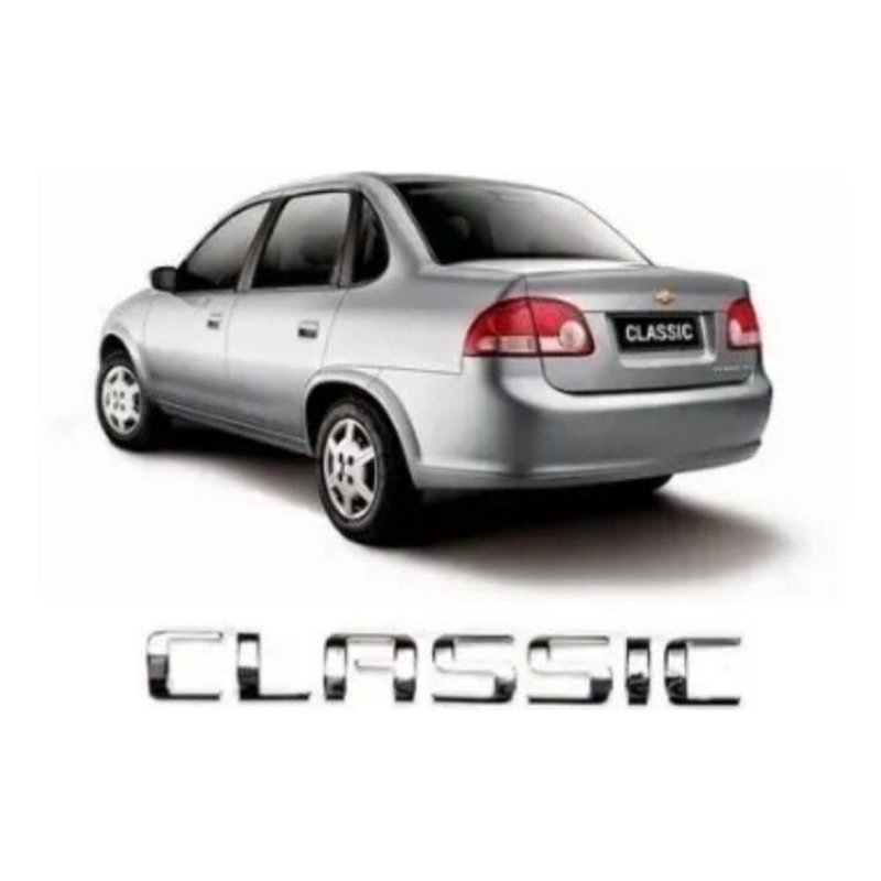 emblema letreiro linha GM Classic ano modelo 2008 acima cromada fita 3M