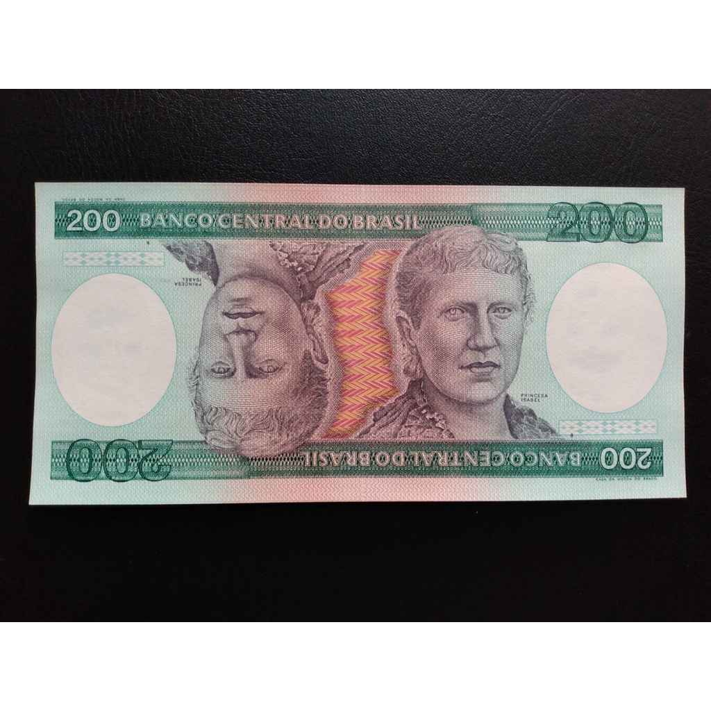 Cédula de 200 cruzeiros, Princesa Isabel, FE, excelente estado de conservação, catálogo C.159, ano 1984