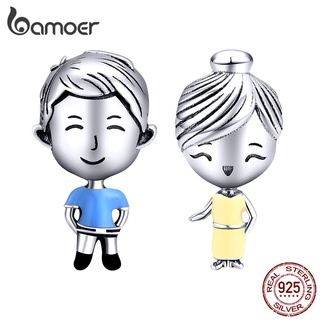 Bamoer Coleção Família Pais 925 Sterling Silver Mom & Pai Charme Pulseira Original Acessórios