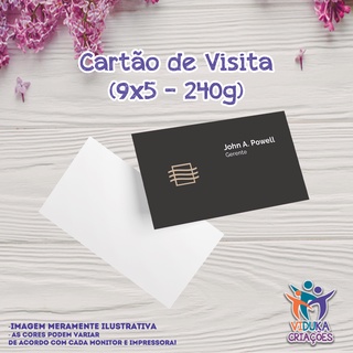Cartão de Visita 230g - 9x5cm - 50/100 ou 250 unidades