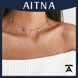 Aitna Moda Pentagrama Simples Pingente Colar Tassel Corrente