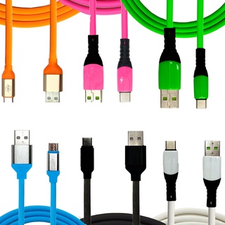 Kit 6 Cabo USB Tipo C 6 Cores Carregamento Rápido 3A 1M CA05