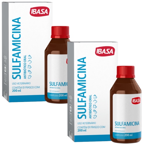 Kit 2 Sulfamicina Para Aves Ibasa Pet 200ml - Envio Imediato