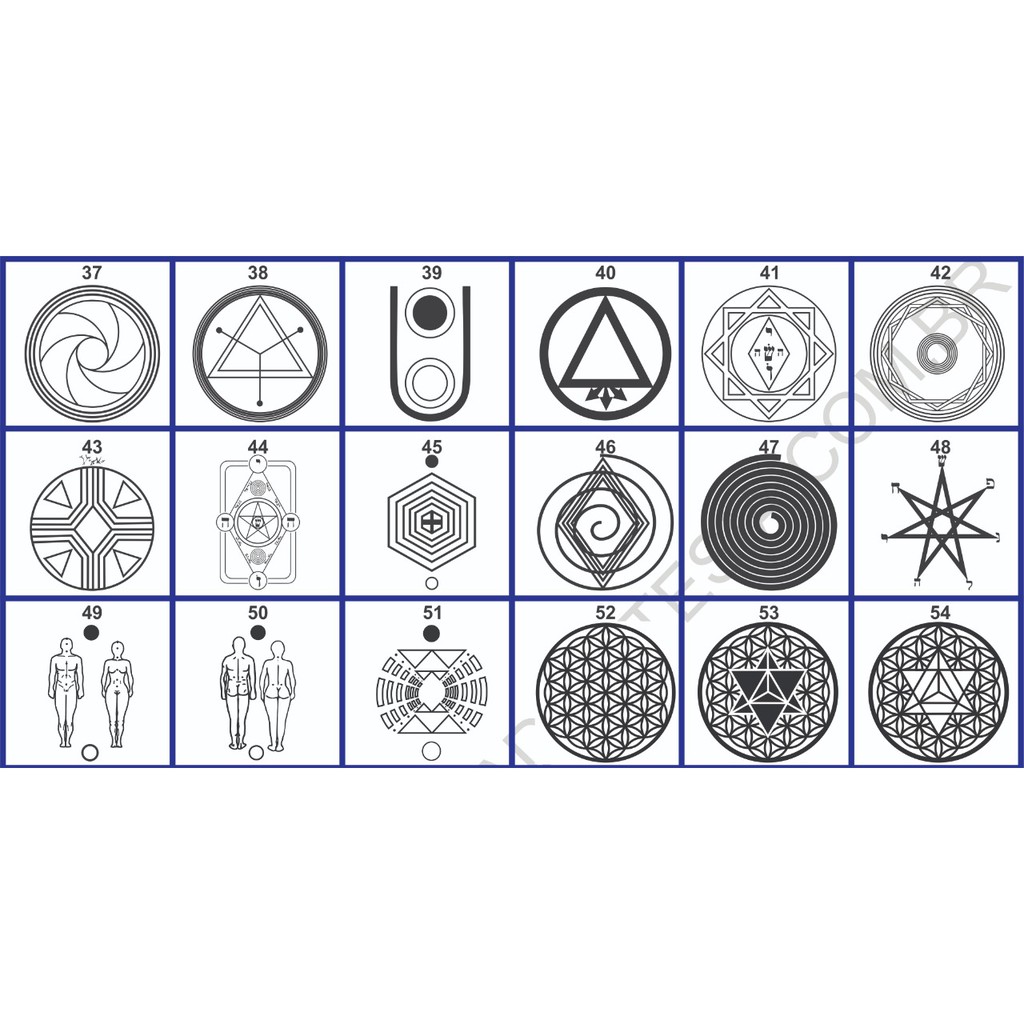 Placa, grafico - radiestesia, radionica pvc 17x17 cm e 14x14 cm a sua escolha em Oferta na Shopee