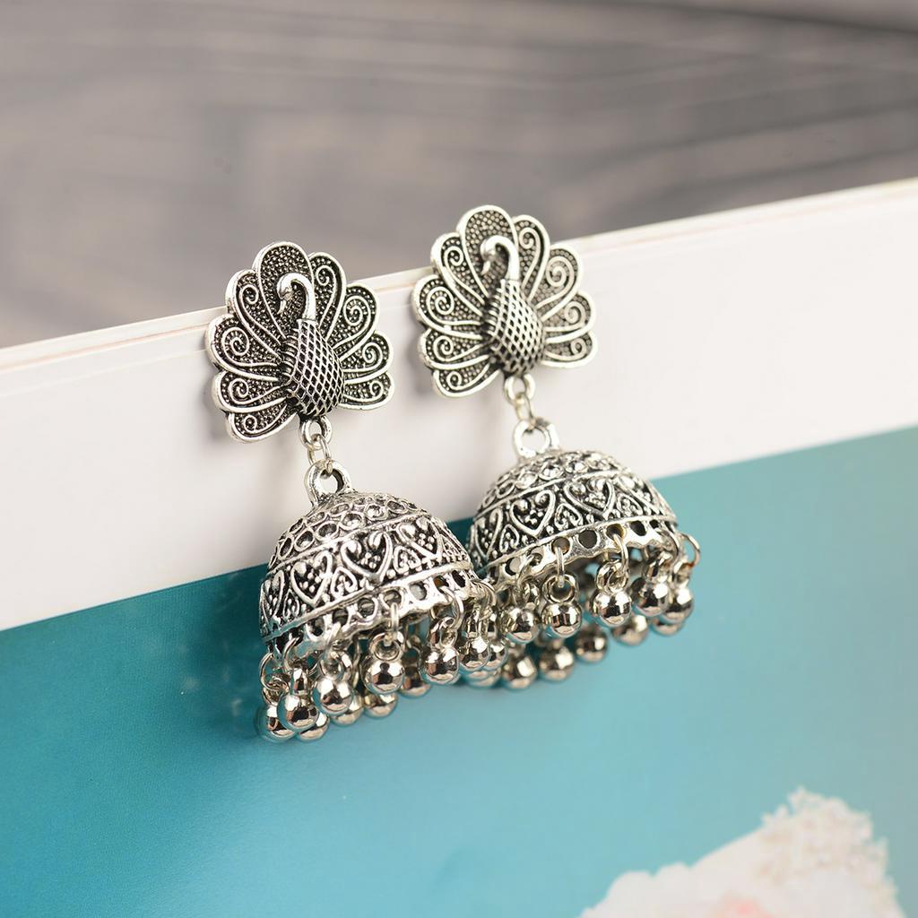 Boho Antigo Étnica Índia Jhumka Oscila Brincos Para As Mulheres Da Forma De Pássaro Borla Feminino Brincos Pendurados Jóias