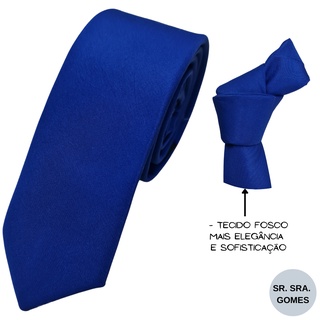Gravata Azul Royal Bic Fosca Slim E Semi Slim Para Padrinhos E Eventos