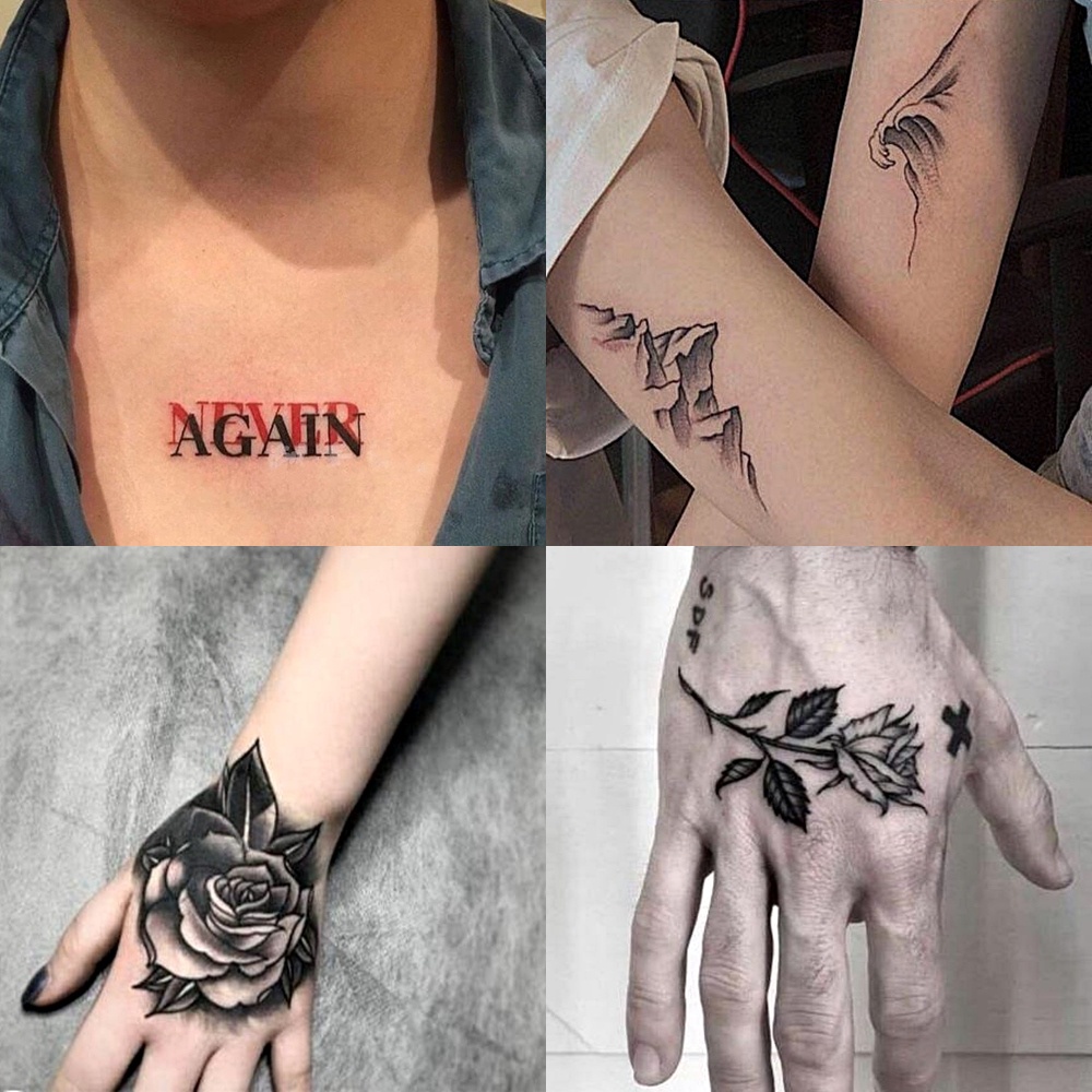 13 Tatuagens Femininas Temporárias Para Mãos Removíveis