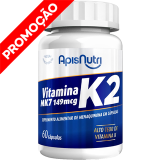 Vitamina K2 Menaquinona Mk7 - 60 Cápsulas 280mg - Apisnutri