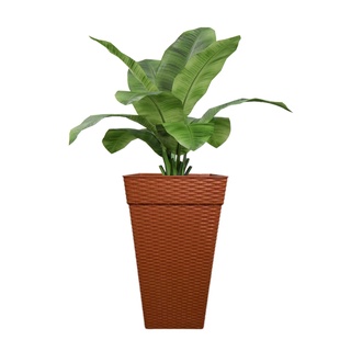 Vaso Grande Quadrado Rattan Para Flores e Plantas 17,5 Litros