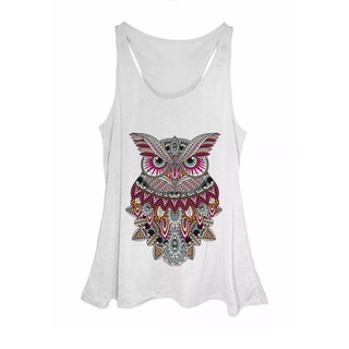 Camiseta Blusa Regata Feminina Coruja Plus Size Até G4(58)