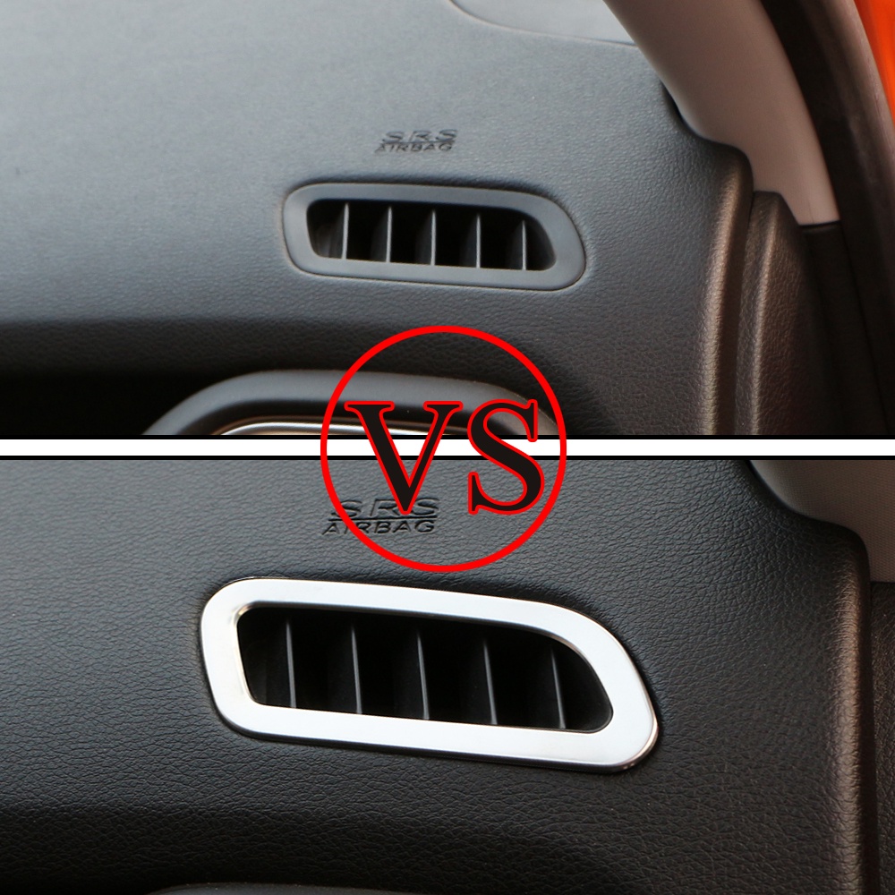 2pçs Para Jeep Renegade 2014-2021 LHD Carro Ar Condicionado Saída Cobertura Decoração Adesivo Acessórios