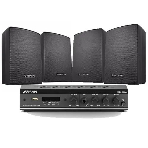 Kit Sonorização Ambiente Frahm Slim 800 App + 4caixas Ps200 - Preta  // 3629 em Oferta na Shopee