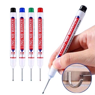 Caneta Marcador Permanente de Ponta Longa À Prova D'água 1mm - Multiuso / Carpinteiro/ Pedreiro/ Marceneiro em Oferta na Shopee